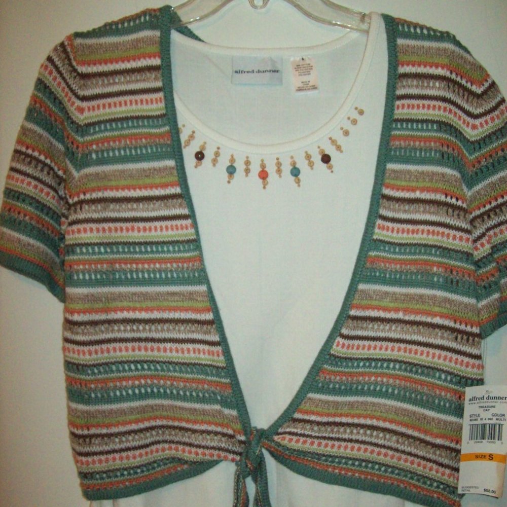 ALFRED DUNNER WOMAN'S TWO-FOR-ONE TOP SIZE SMALL